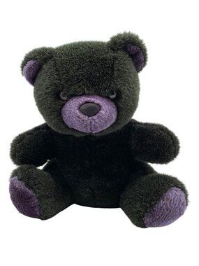 Host International Black Plush Teddy Bear With Purple Accents Marriott 9"